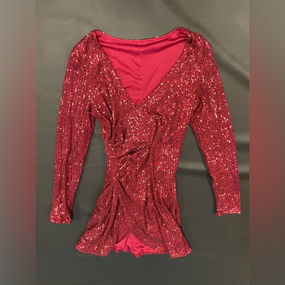 Burgundy sequence dress